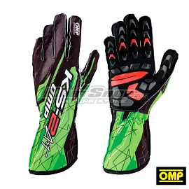 Racing Gloves, KS-2 ART, Black / Green, Size L