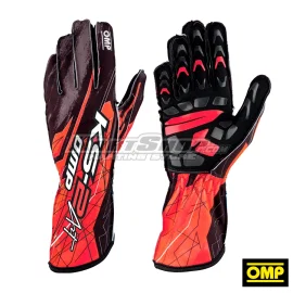 Racing Gloves, KS-2 ART, Black / Red, Size 5 - Children