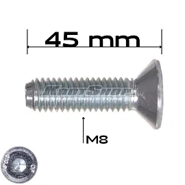 Countersunk bolt, Drilled, M8 x 45 mm